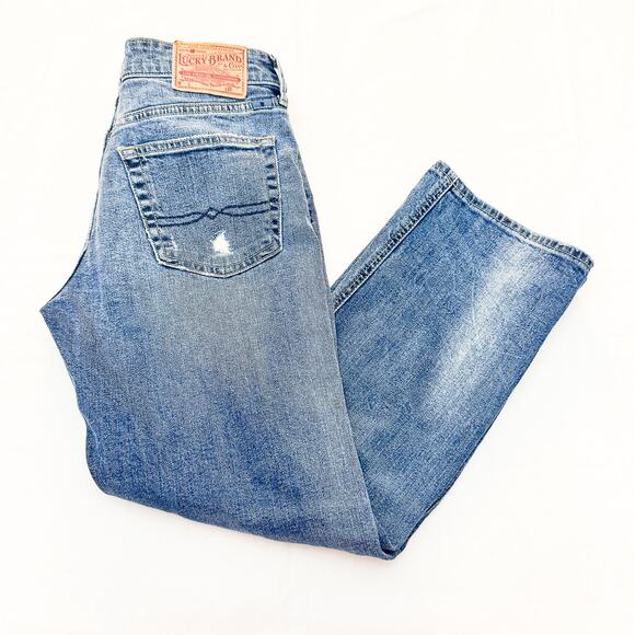 Lucky Flare Denim Flare Jeans Ripped Heart Cutout Girl Next Door Size 2/26 NWT - Picture 9 of 9
